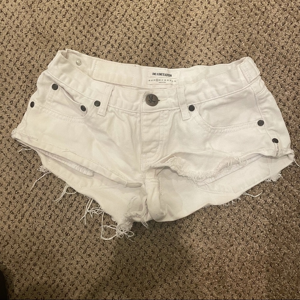 White denim shorts